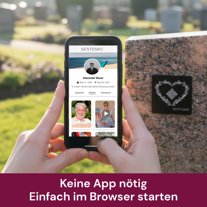 Grabstein QR-Code mit digitaler Gedenkseite