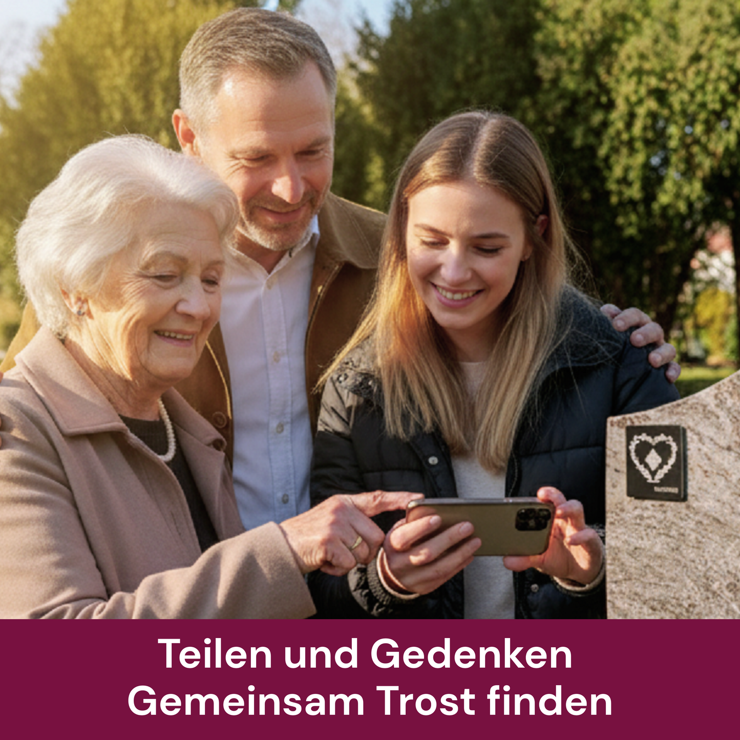 Grabstein QR-Code mit digitaler Gedenkseite