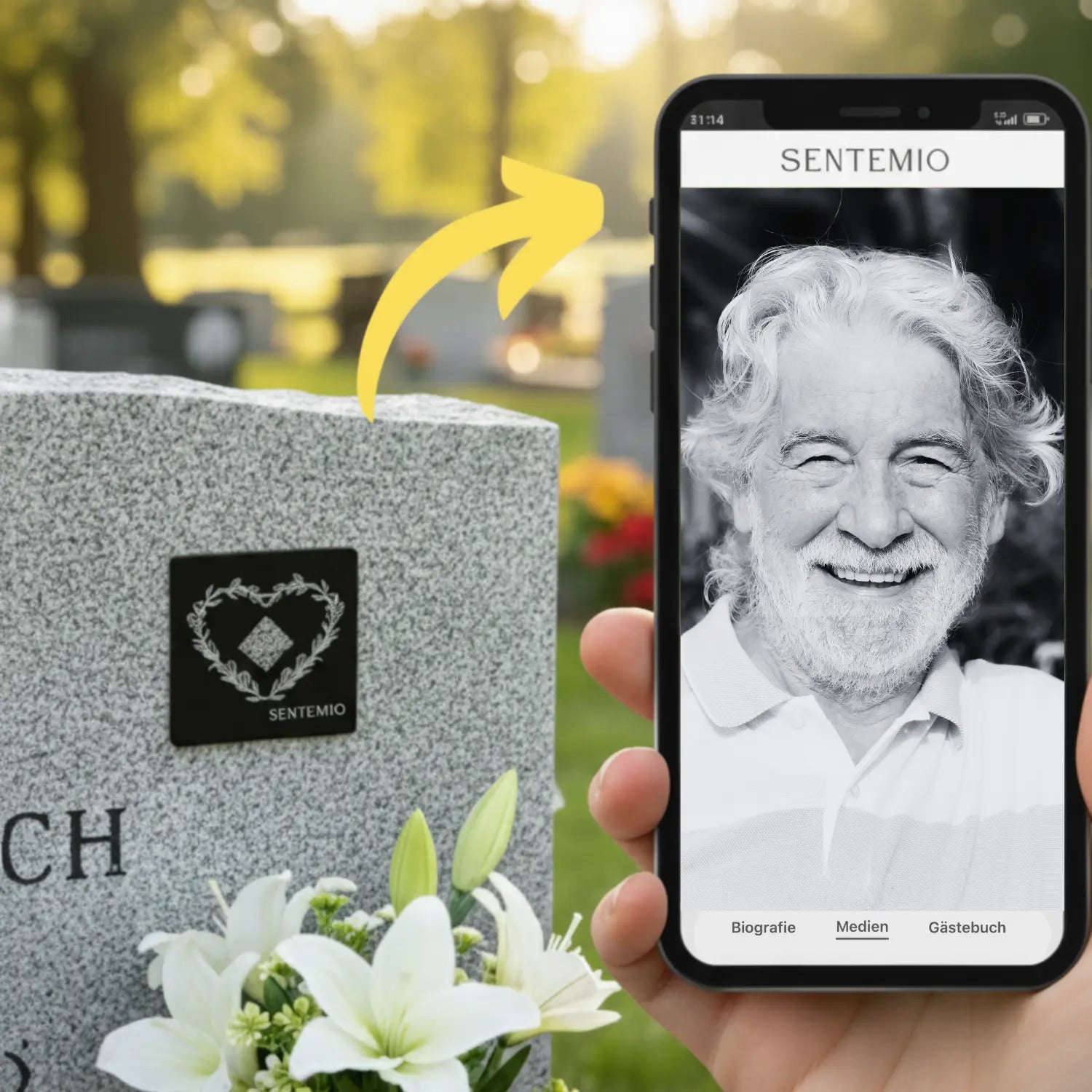 QR-Code für Grabstein