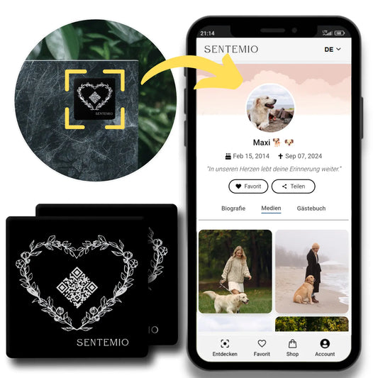 QR-Code für Haustier Erinnerungen – Gedenken an Hund & Katze